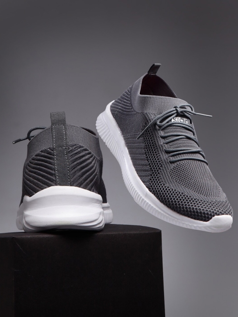 

ASIAN Men Grey Mesh Running Shoes