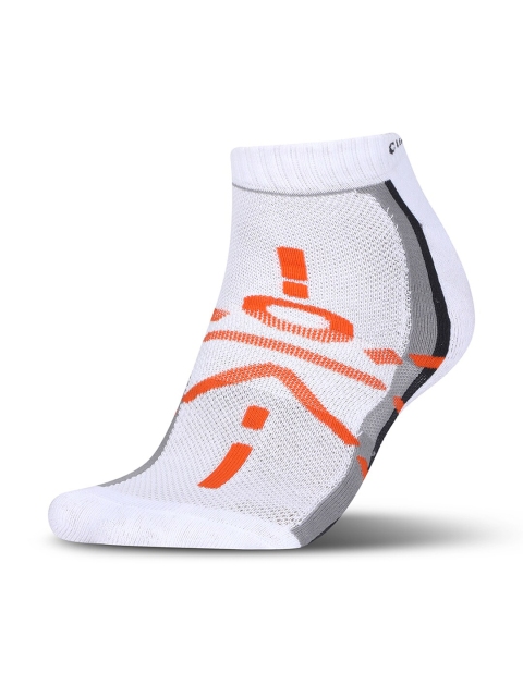 

Cultsport Unisex White & Orange Patterned Ankle-Length Socks