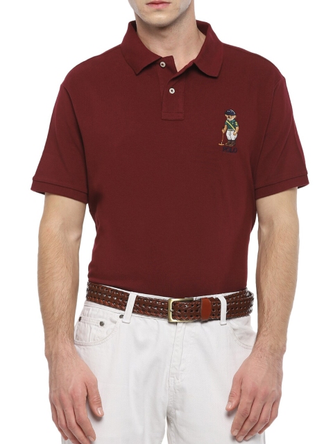 

Polo Ralph Lauren Men Burgundy Polo Collar Extended Sleeves T-shirt