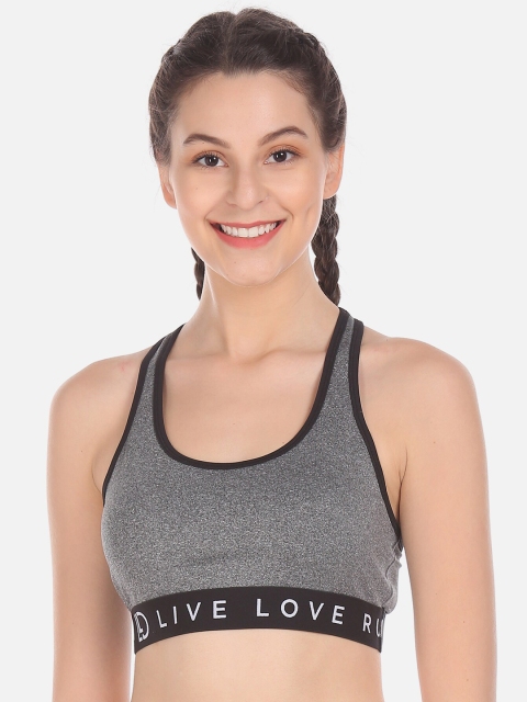 

Aeropostale Grey & Black Workout Bra Full Coverage Lightly Padded