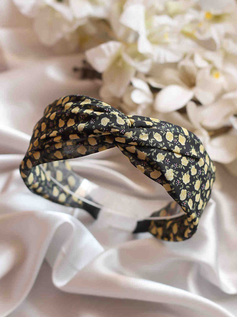 

Bellofox Women Black & Yellow Roses Headband