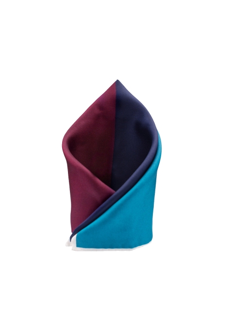 

The Tie Hub Men Pink & Blue Printed Silk Pocket Square