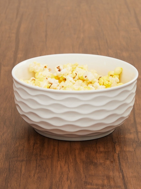 

Home Centre White Textured Brook Ceramic Bowl With Lid