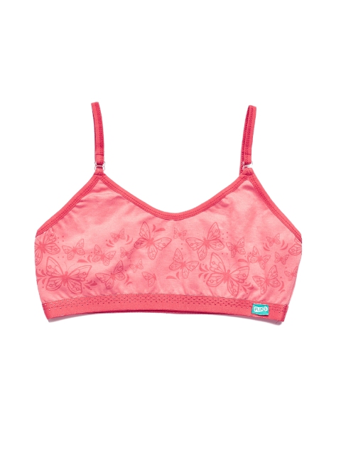 

You Got Plan B Coral Pink Graphic Full Coverage Training Bra TB-Butterfly: 10-12