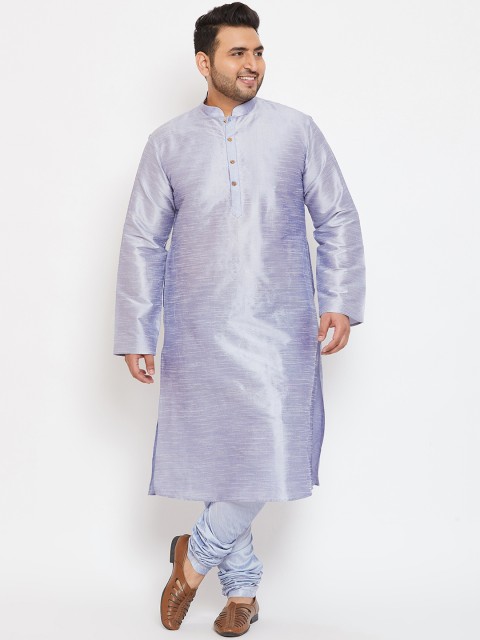 

VASTRAMAY PLUS Men Lavender Silk Blend Kurta with Pyjamas