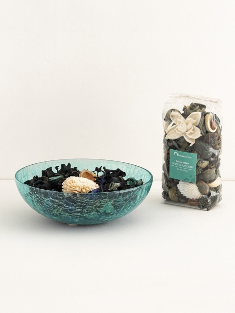 

Home Centre Turquoise Blue Kinsley Crackle Potpourri Decorative Bowl