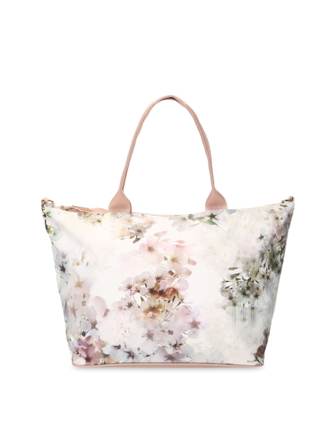 

Ted Baker Women Cream Floral Printed Structured Tote Bag