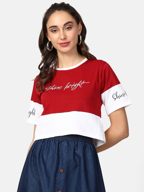 

V2 Value & Variety Maroon Striped Regular Top