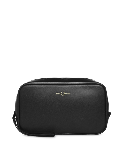 

Fred Perry Men Black Solid Leather Travel Case