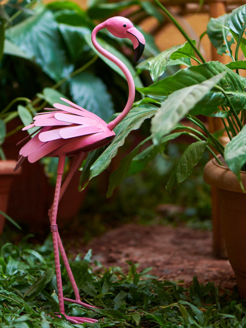 

Chumbak Pink Fabulous Flamingo Figurine Garden Accessory