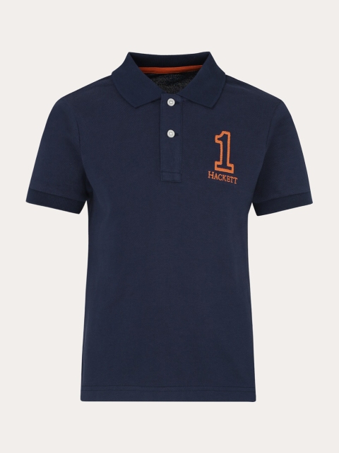 

HACKETT LONDON Boys Navy Blue NA Polo Collar T-shirt NA