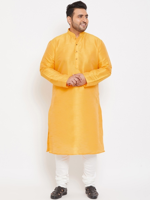 

VASTRAMAY PLUS Men Yellow Kurta with Churidar