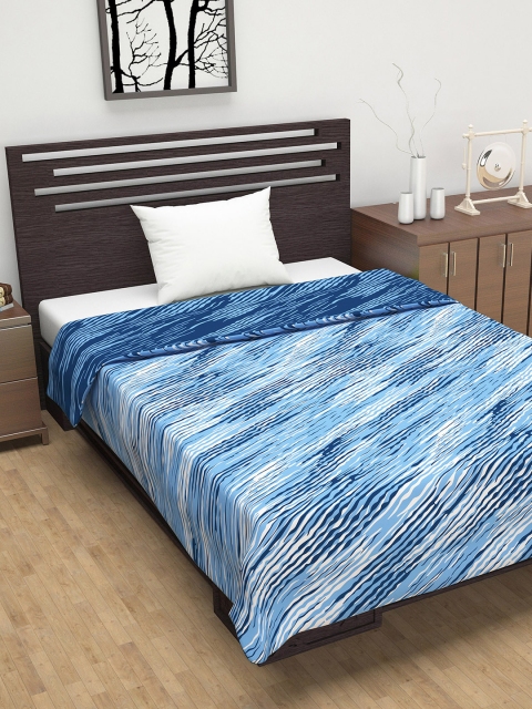

Divine Casa Blue & White AC Room 110 GSM Single Bed Dohar