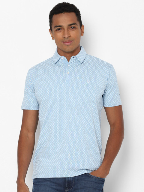 

Allen Solly Men Blue Printed Polo Collar T-shirt