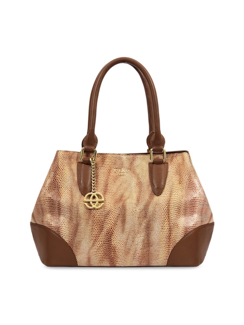 

Eske Brown Animal Textured Leather Structured Handheld Bag
