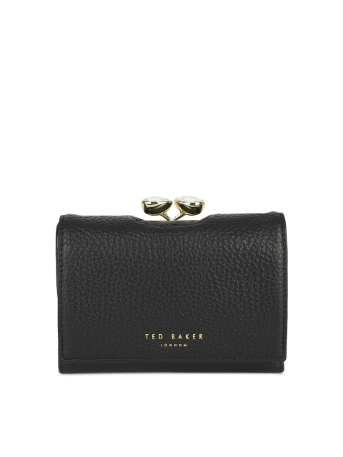 

Ted Baker Women Black Textured Leather Two Fold Wallet