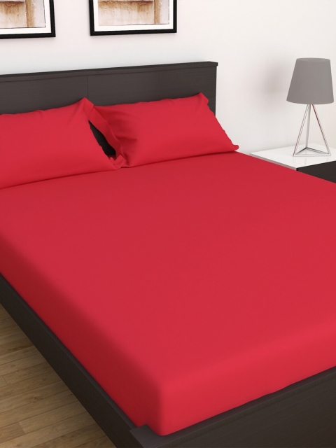 

Home Centre Red 400 TC Queen Bedsheet with 2 Pillow Covers