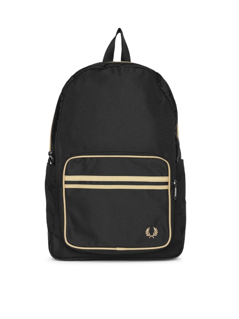 

Fred Perry Men Black & Gold-Toned Backpack