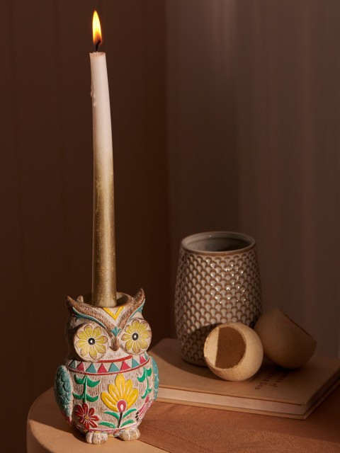 

Chumbak Marrakech Vintage Owl Candle Holder, Multi