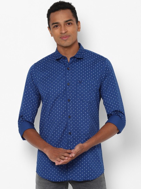 

Allen Solly Men Blue Slim Fit Printed Cotton Casual Shirt