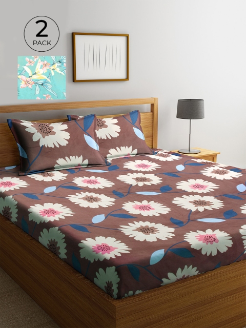 

KLOTTHE Multi Floral 210 TC 2 King Bedsheet with 4 Pillow Covers
