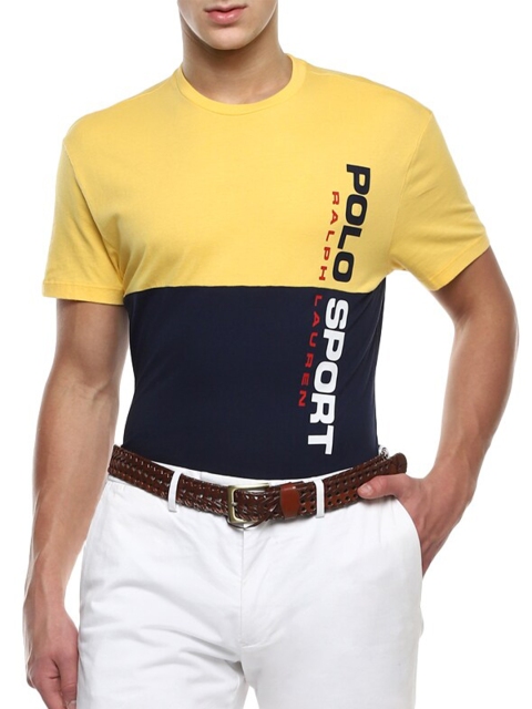 Polo Ralph Lauren Men Yellow Typography Applique T-shirt