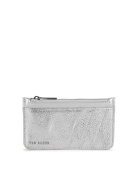 

Ted Baker Women Silver Textured Leather Wallet
