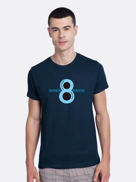 

Bewakoof Men Black Typography Printed Applique T-shirt