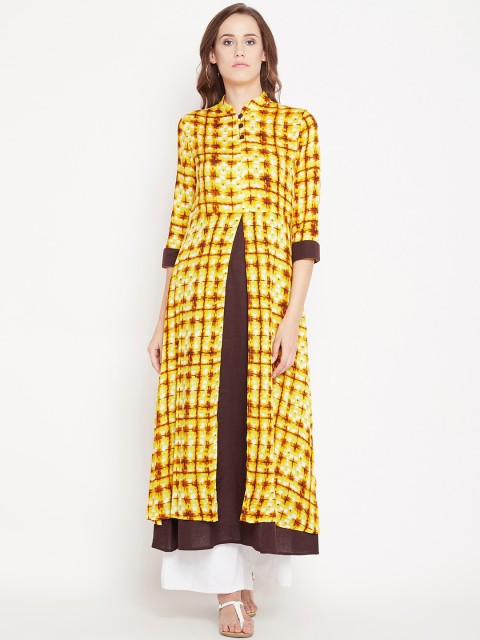 

PANIT Yellow Shibori Printed Maxi Dress