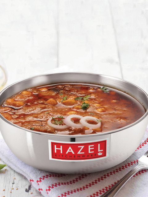 

HAZEL Silver-Toned Solid Aluminium Deep Frying Tasla Kadai
