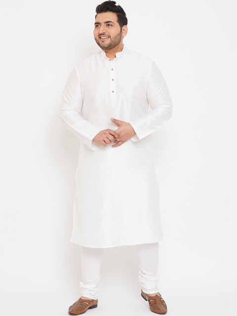 

VASTRAMAY PLUS Men White Kurta With Churidar