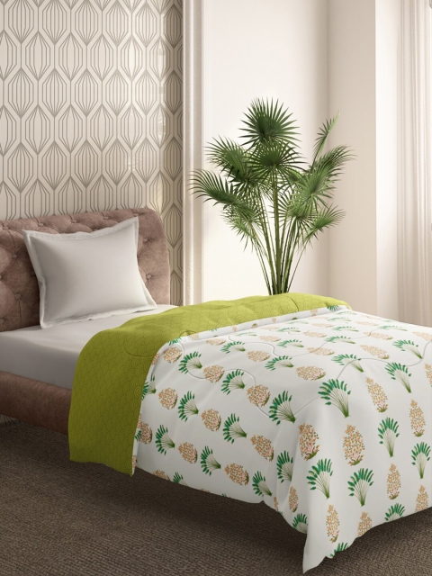 

Portico New York White & Green Floral Mild Winter 120 GSM Single Bed Comforter