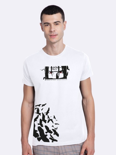 

Bewakoof Men White Sacrifice 2.0 Printed Cotton T-shirt
