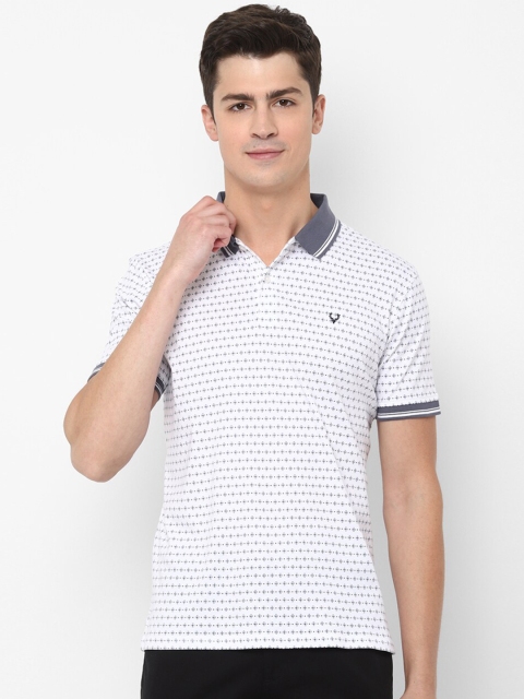 

Allen Solly Men White & Grey Printed Polo Collar T-shirt
