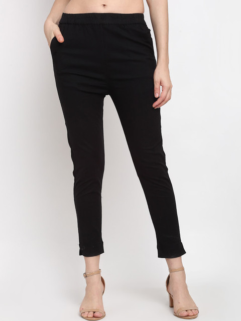

Lovely Lady Women Black Slim Fit Regular Trousers