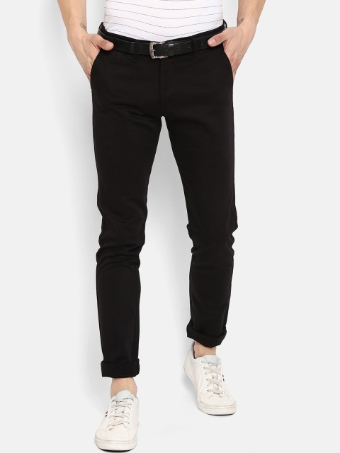 

V2 Value & Variety Men Black Chinos Trousers