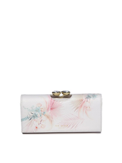 

Ted Baker Women White & Pink Floral Printed Leather Envelope