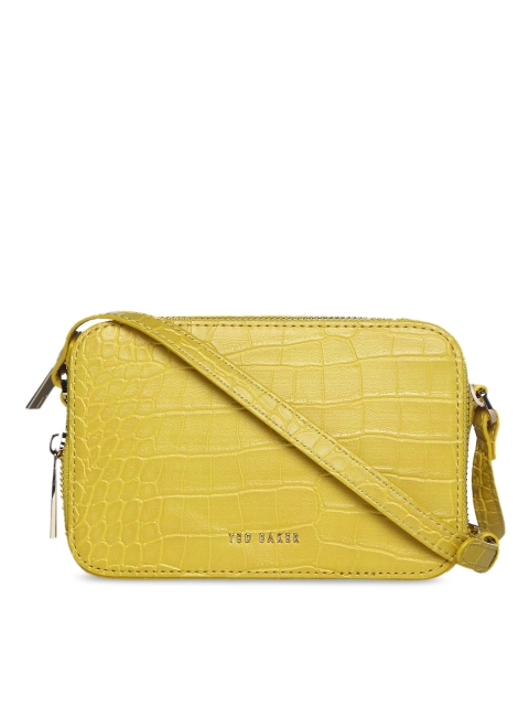 

Ted Baker Women Yellow Textured Structured Sling Bag