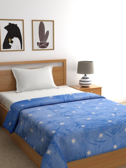 

Raymond Home Blue & White Geometric AC Room 233 GSM Single Bed Blanket