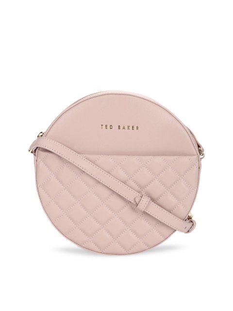 

Ted Baker Pink Embellished Leather Structured Sling Bag with Quilted