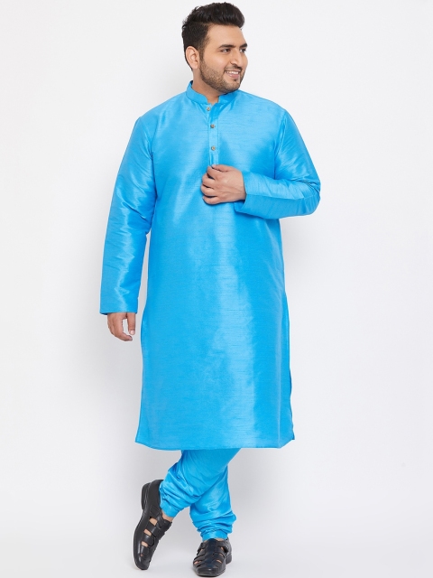 

VASTRAMAY PLUS Men Blue Kurta with Churidar