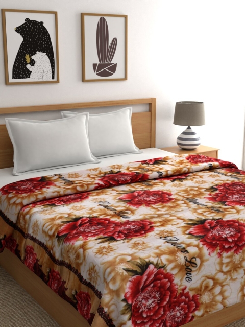 

Raymond Home Red & Brown Floral AC Room 270 GSM Double Bed Blanket