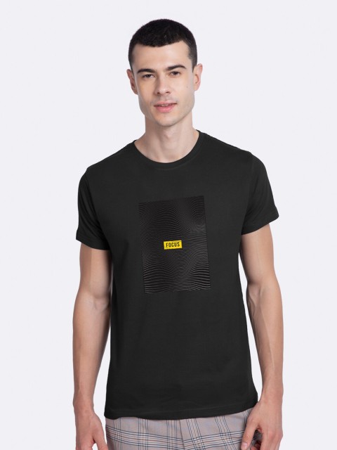 

Bewakoof Men Black Typography Printed T-shirt