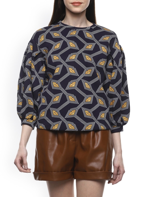 

Ted Baker Women Navy Blue Printed Sweatshirt