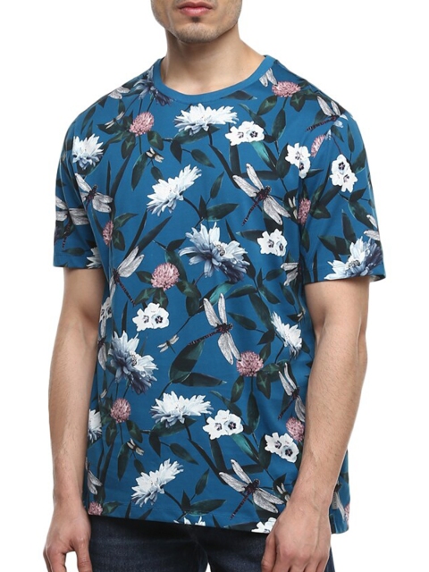 

Ted Baker Men Blue Floral Printed Round Neck T-shirt
