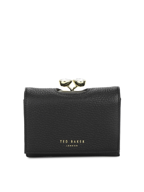 

Ted Baker Women Black Solid Leather Three Fold Wallet