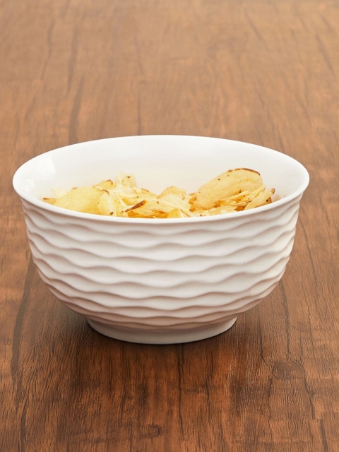 

Home Centre White Textured Brook Ceramic Cereal Bowl