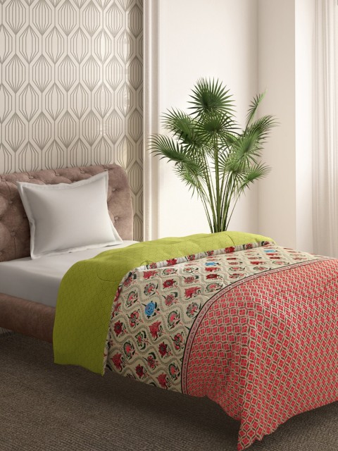 

Portico New York Red & Green Floral Mild Winter 120 GSM Single Bed Comforter