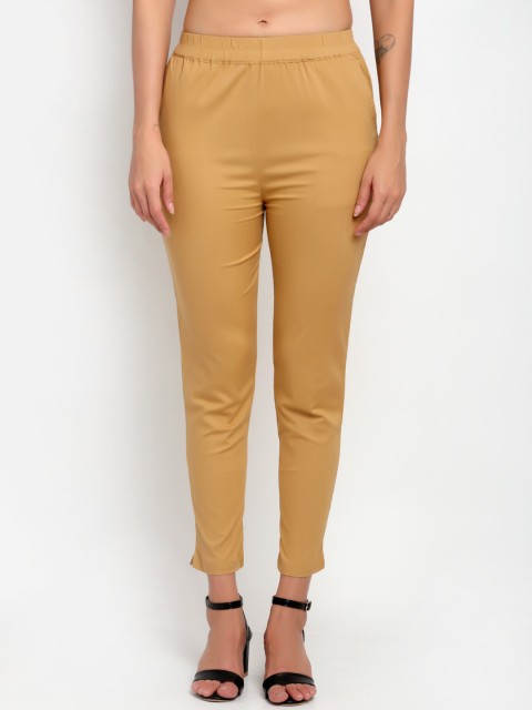 

Lovely Lady Women Beige Slim Fit Cigarette Trousers