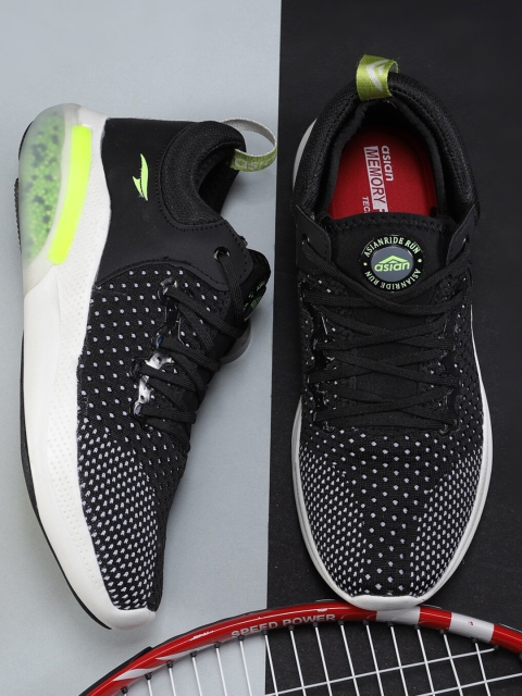 

ASIAN Men Black Mesh Running Shoes